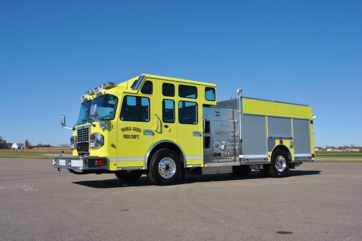 Engine #1: CustomFIRE interior top-mount pumper built on a Spartan Metro Star chassis with a 400-hp Cummins ISL9 engine. Compone
